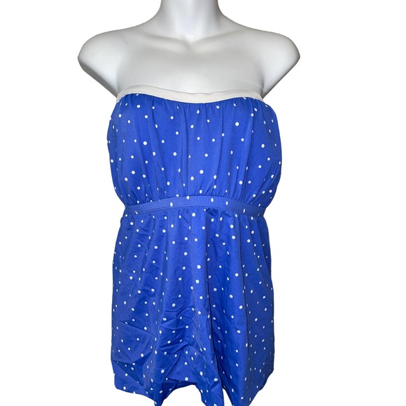 Kim Rogers Swim Kim Rogers Plus Size Dot Peasant Swim Dress - Picture 1 of 4
